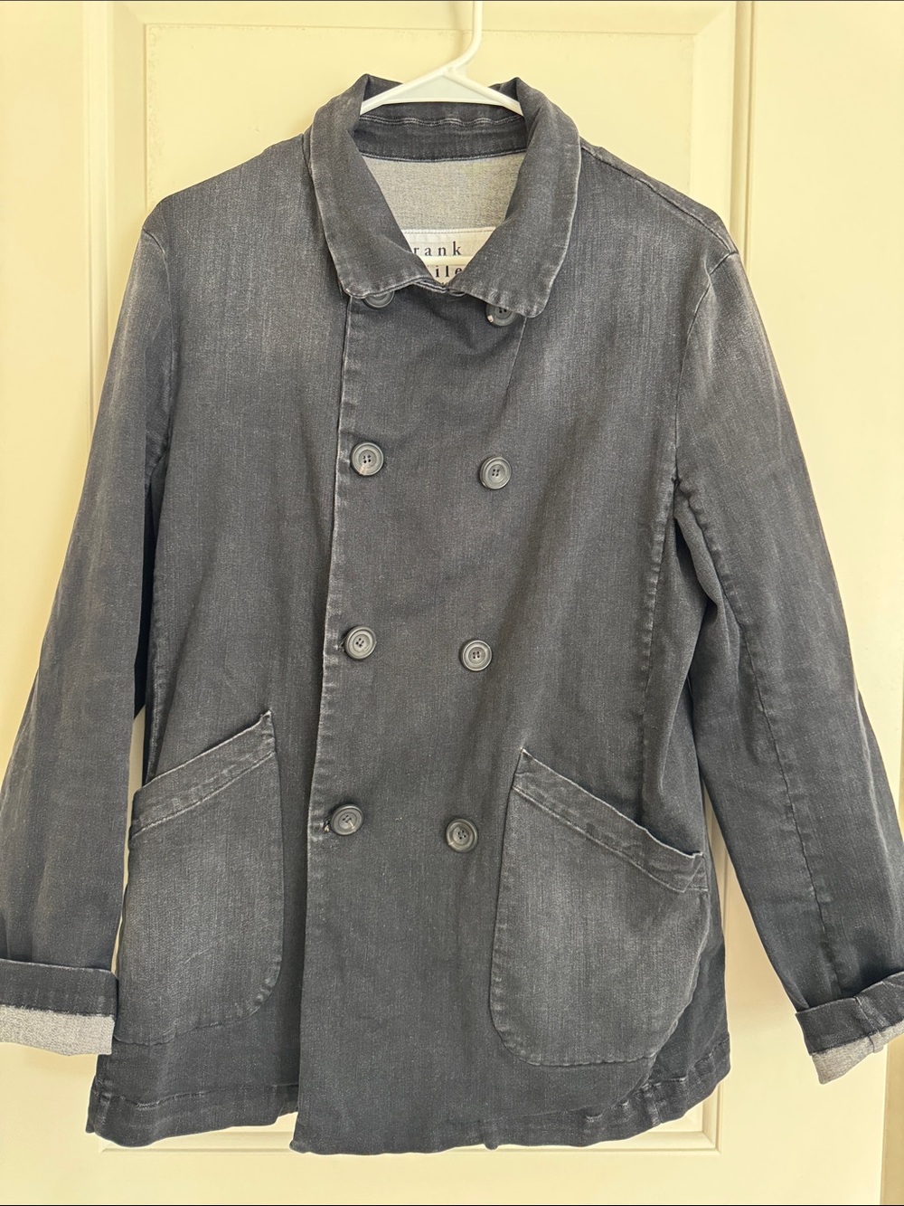 Frank & Eileen women’s Black Double-Breasted Cotton Peacoat 🖤🖤🖤 - Picture 3 of 7
